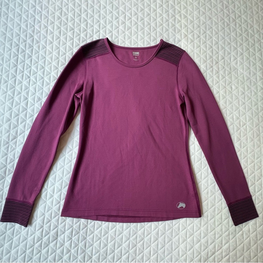 Riding Sport Dover Saddlery Long Sleeve Top Size M Plum Prpl Equestrian Stretchy